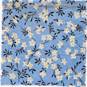 Chusteczka bawełniana niebieska z białymi kwiatkami